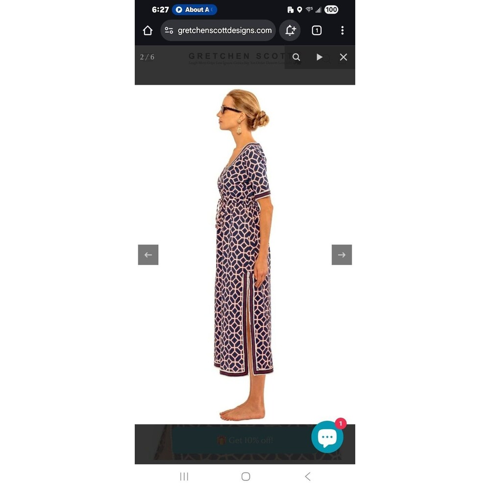 Gretchen Scott Maxi Dress Beach Cover Up Glorious Peri/Khaki NWT L - Picture 10 of 16